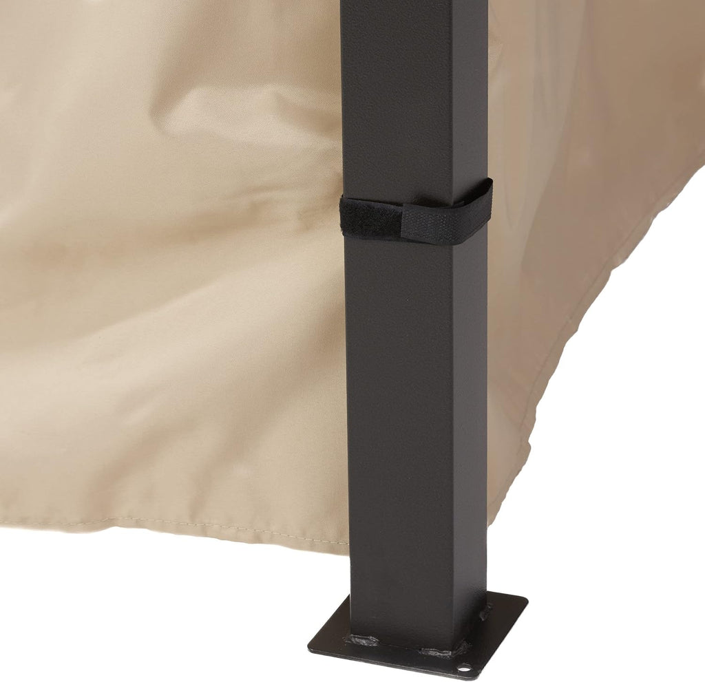 Beige Outdoor Gazebo Canopy with Net Drapery I8799
