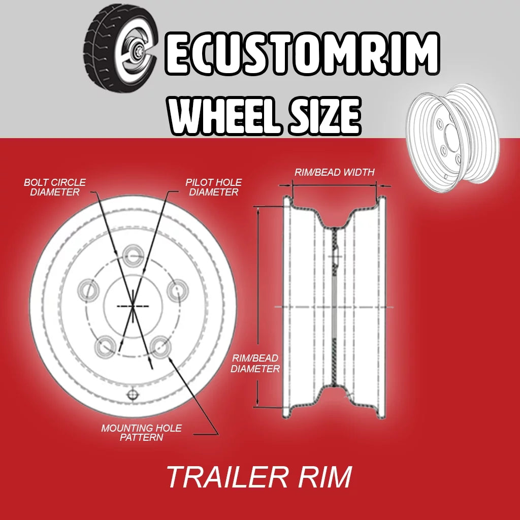 Aluminum Trailer Wheel 15X6 15 Inch Rim Black and Machined 5 Lug G490218