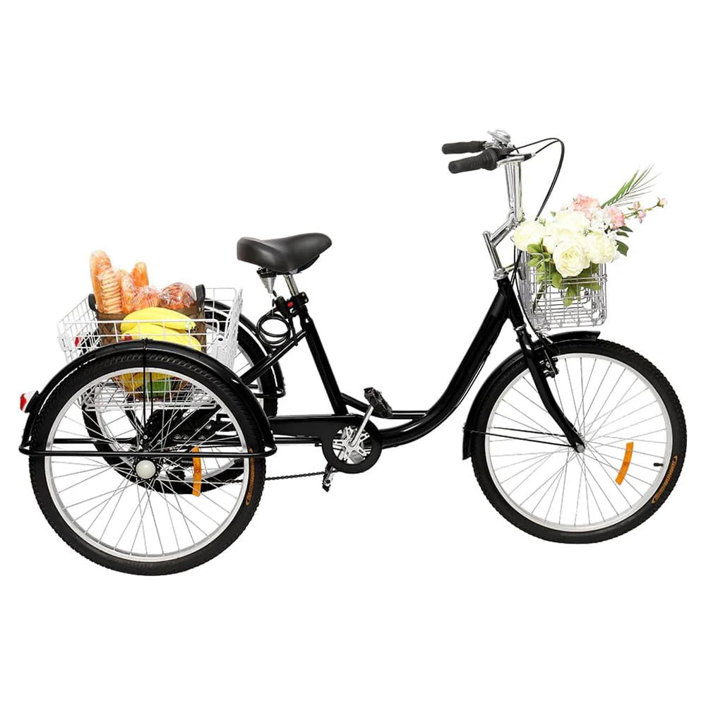 24 7 Speed Black Adult Tricycle L459