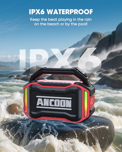 Bluetooth Wireless Speaker with Bass, 20H Playtime, IPX6 Waterproof (Black) K687