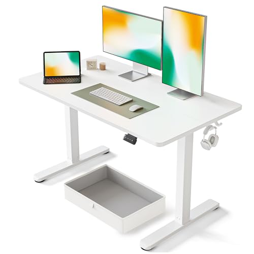 55 x 24 Inches Adjustable Height Electric Standing Desk with Drawer Y87790