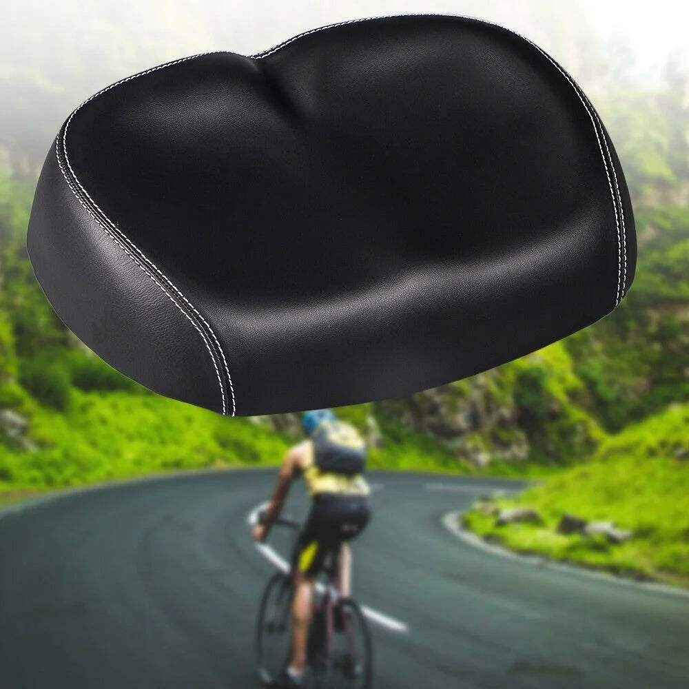 Black PU Pad Noseless Bicycle Seat Cushion W83548