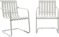 Caribbean Blue Metal Outdoor Spring Chair (Set of 2) X4757