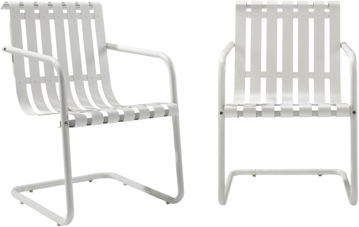 Caribbean Blue Metal Outdoor Spring Chair (Set of 2) X4757