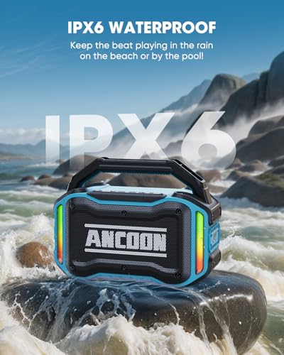 Bluetooth Wireless Speaker with Bass, 20H Playtime, IPX6 Waterproof (Black) K687