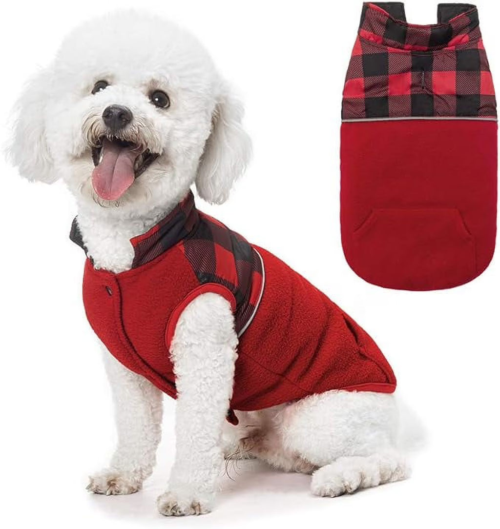 Reversible Polar Fleece Dog Vest Winter Coat with Water-Proof Side Z34365