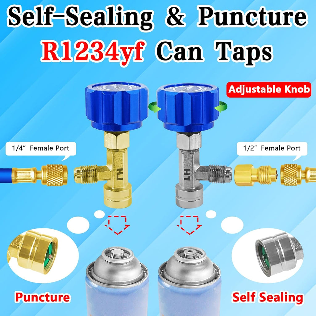 R1234yf Adapter Kit with Self-Sealing Can Taps F269532