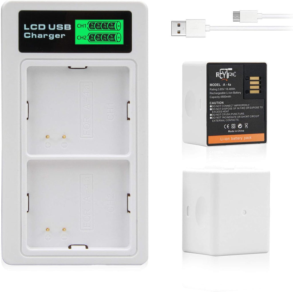 2-Pack Rechargeable Batteries and LCD Dual Charger 3.85V 4800mAh W26757