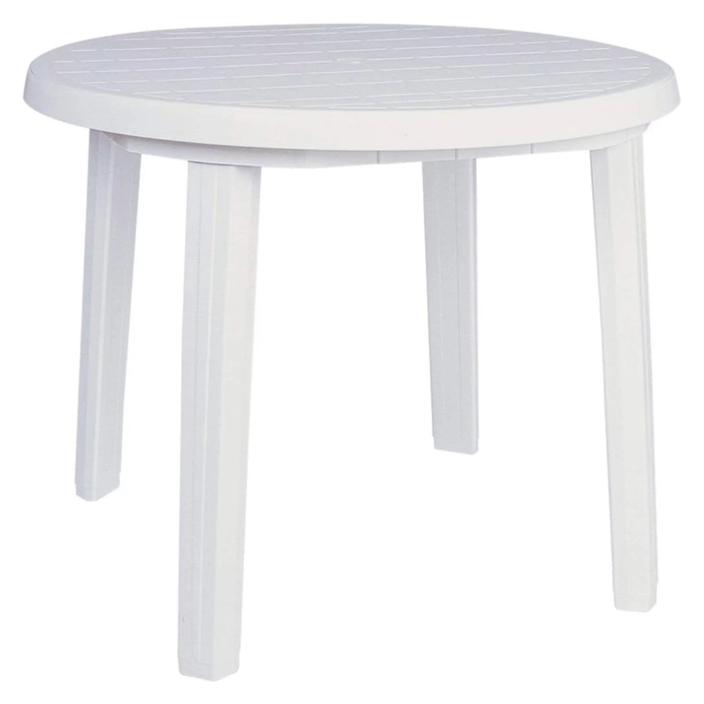 White Round Resin Outdoor Dining Table C415