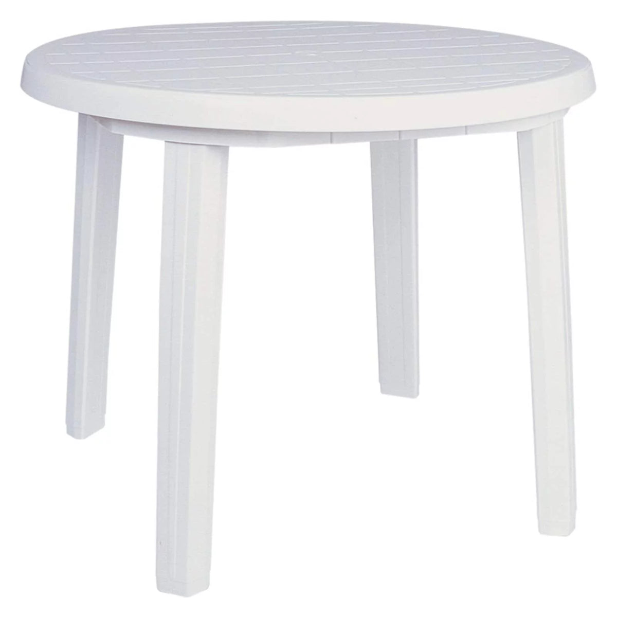 White Round Resin Outdoor Dining Table C415