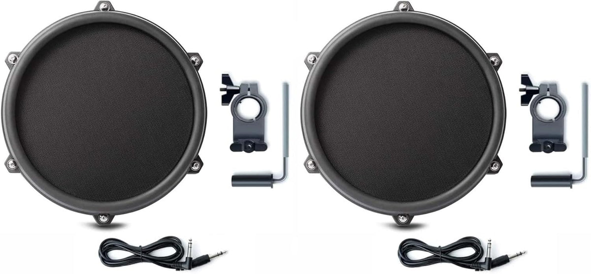 8 Inch Single-Zone Mesh Tom Pad with Clamp and 10ft Trigger Cable Bundle H65090