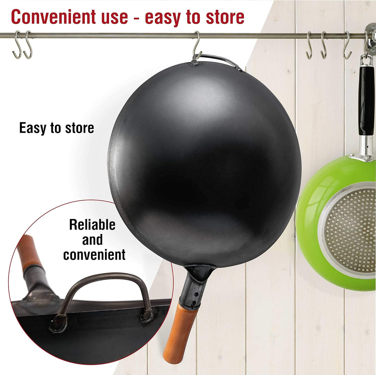 14" Carbon Steel Wok Pan N9963