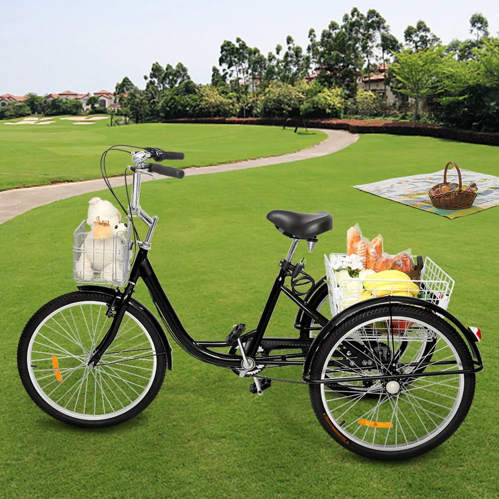 24 7 Speed Black Adult Tricycle L459