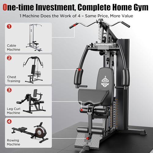 154LBS Weight Stack Multi Home Gym Station W601137