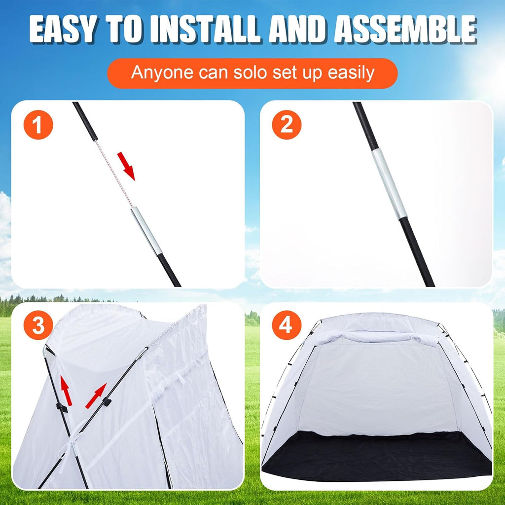 White 8.5 x 6 x 5.5 ft Portable Paint Booth Spray Paint Tent K34461