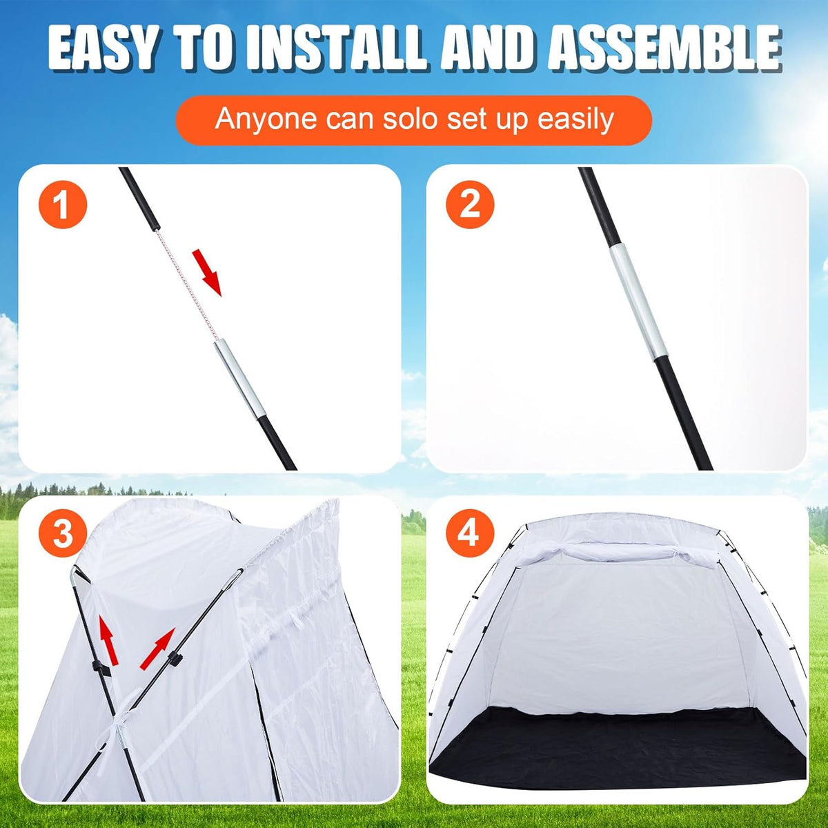 White 8.5 x 6 x 5.5 ft Portable Paint Booth Spray Paint Tent K34461