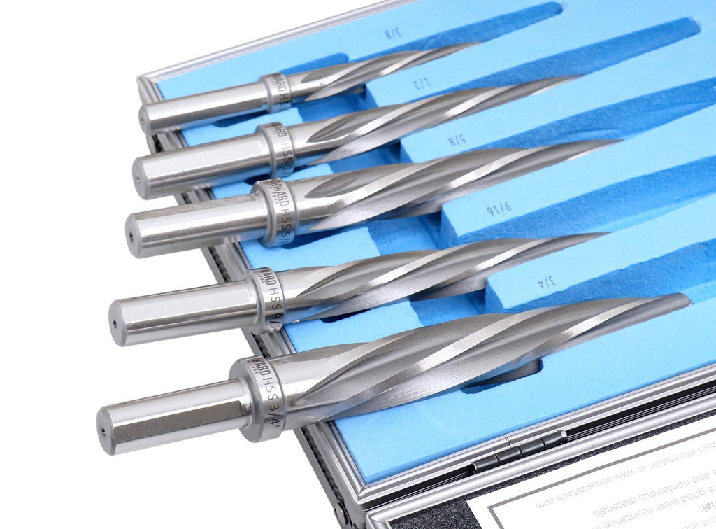 5 Pc H.S.S. Spiral Flute Car Reamer Set with Aluminum Case U552016