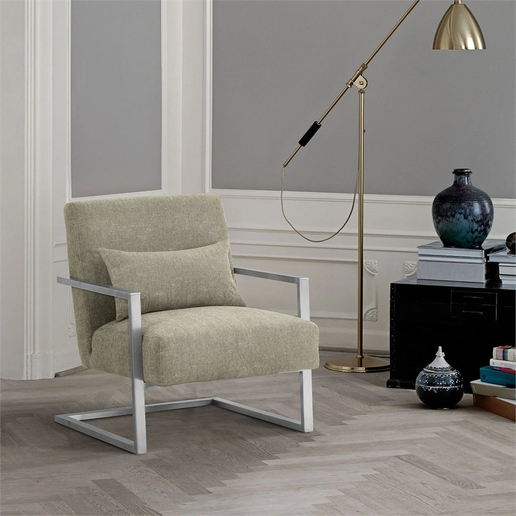 Gray Fabric Upholstered Accent Chair T9704