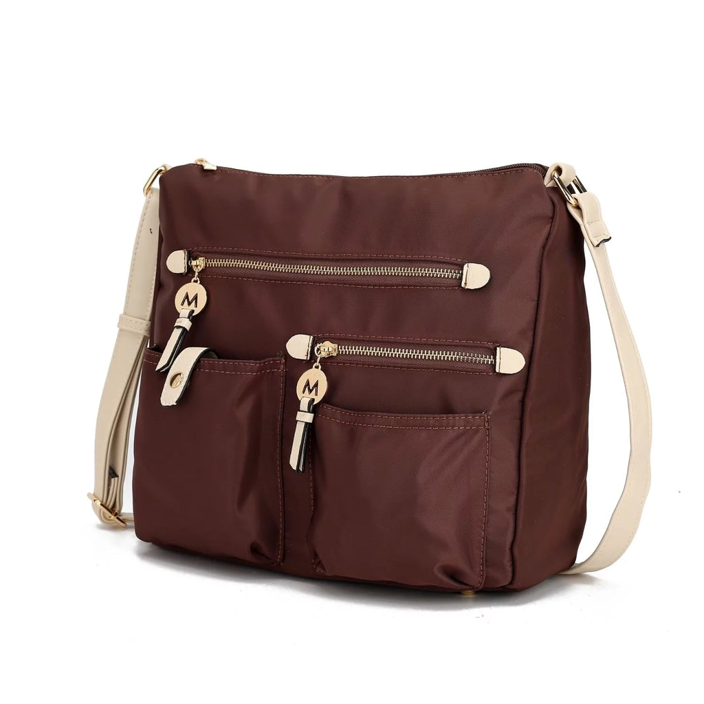 Color-Block Nylon Shoulder Bag Z942