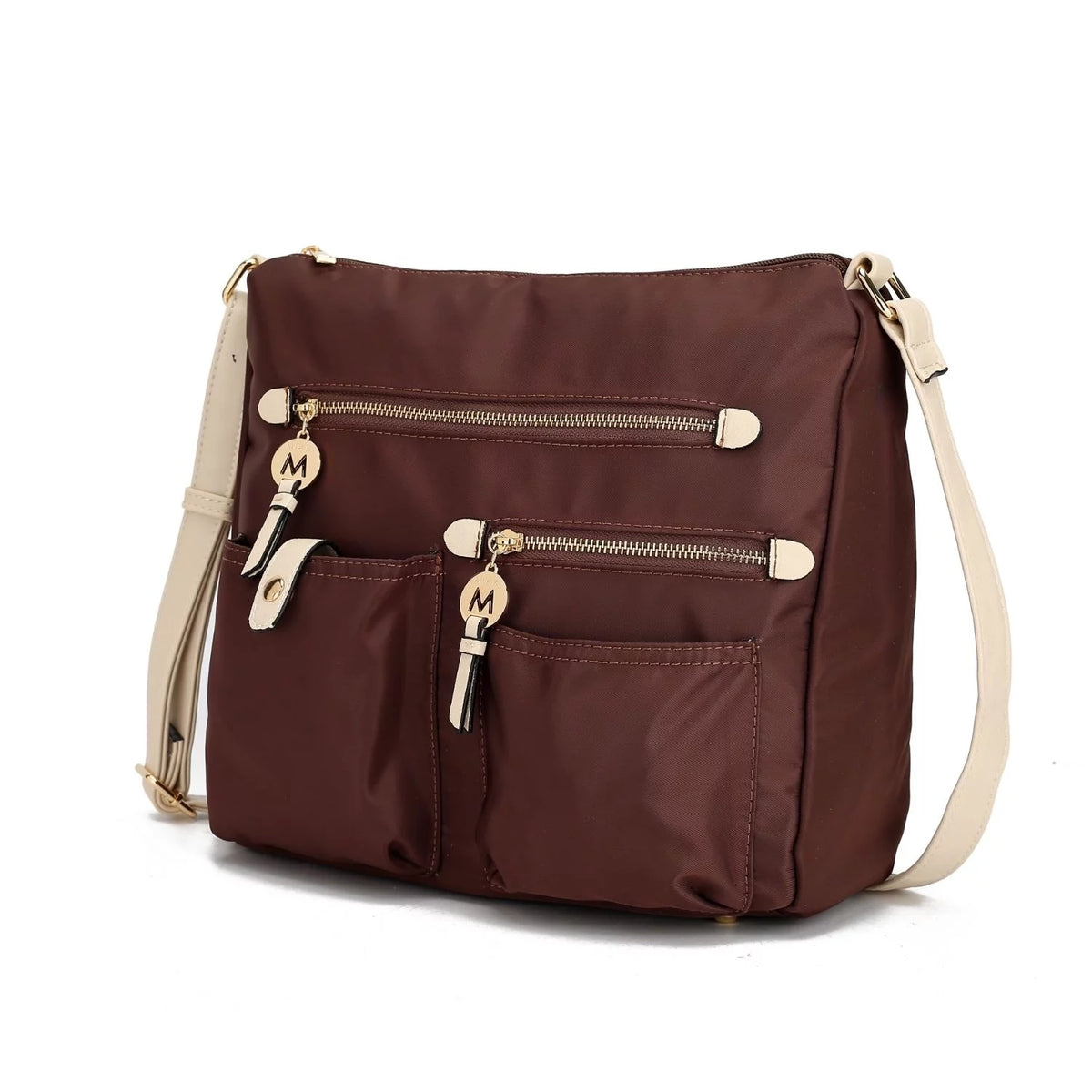 Color-Block Nylon Shoulder Bag Z942