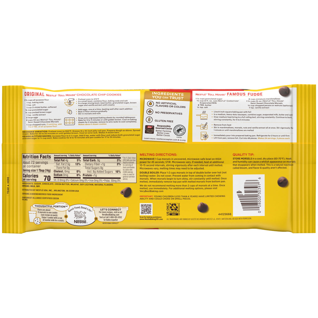 Semi Sweet Chocolate Baking Chips, 36 oz Bag P824081