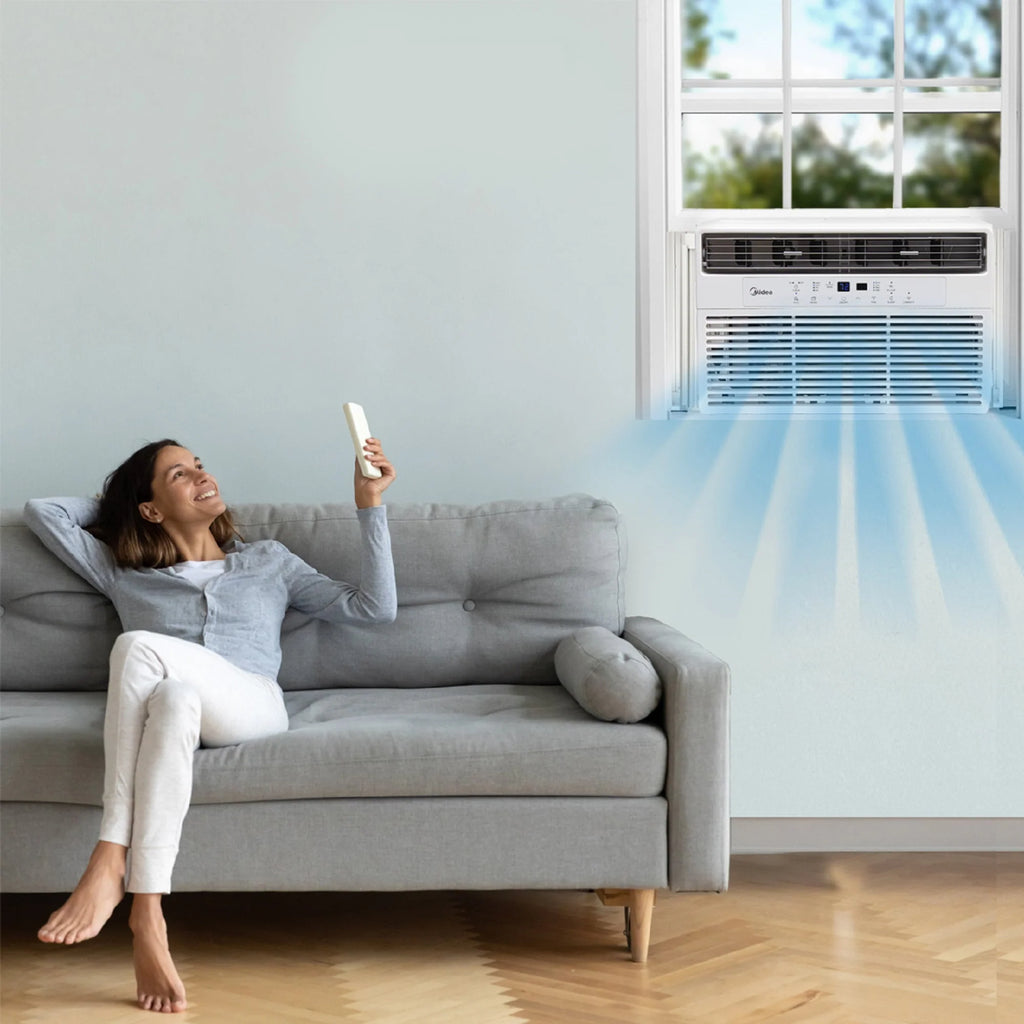 12,000 BTU 115V Smart Window Air Conditioner with Remote, White Z623