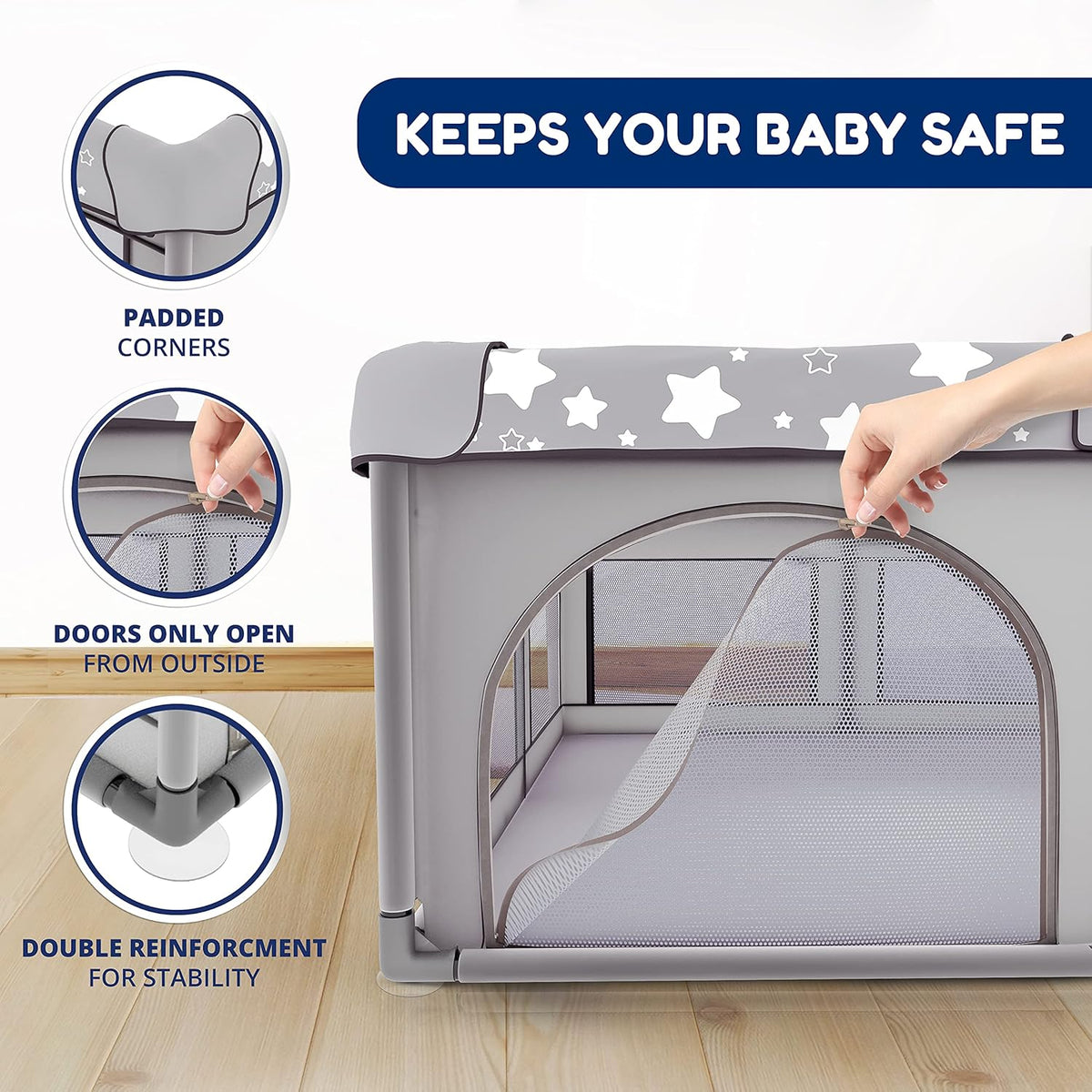 X-Large Foldable Baby Playpen with Carry-Case Y709