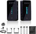 2.4GHz Wireless Dual Channel Cordless Lavalier Microphone System for Phone Camera U9309
