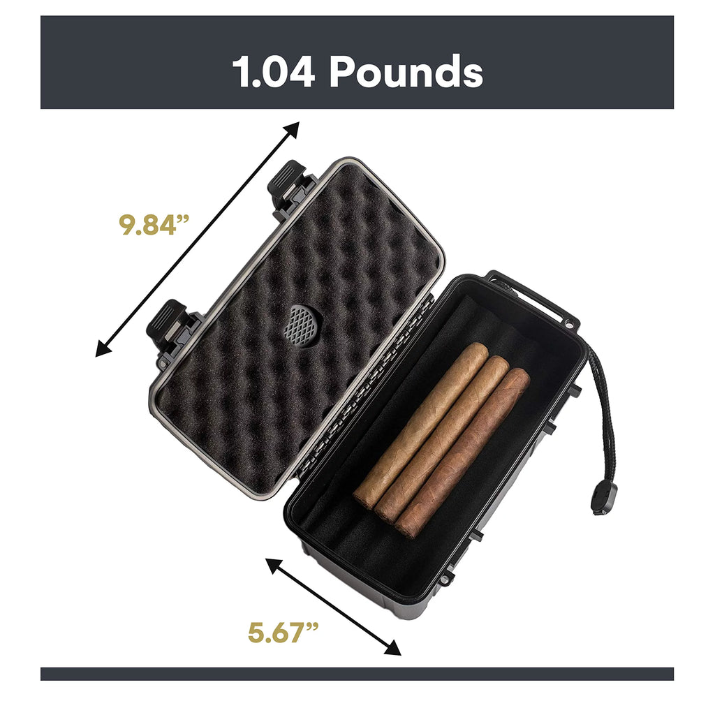 Black 15 Count Cigar Travel Humidor Case P5323
