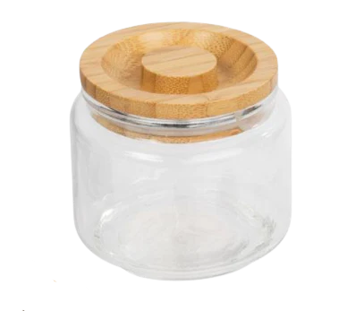 Glass Jar with Wooden Lid J459698
