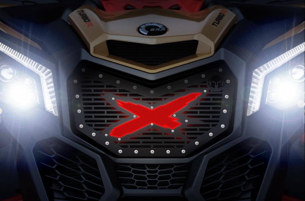 Steel LED Grille Satin Black + Red D579