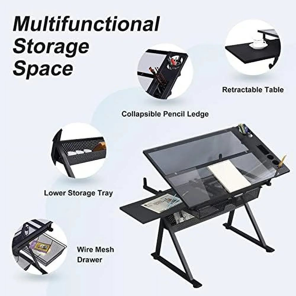 Height Adjustable Drafting Table with Drawer M75968