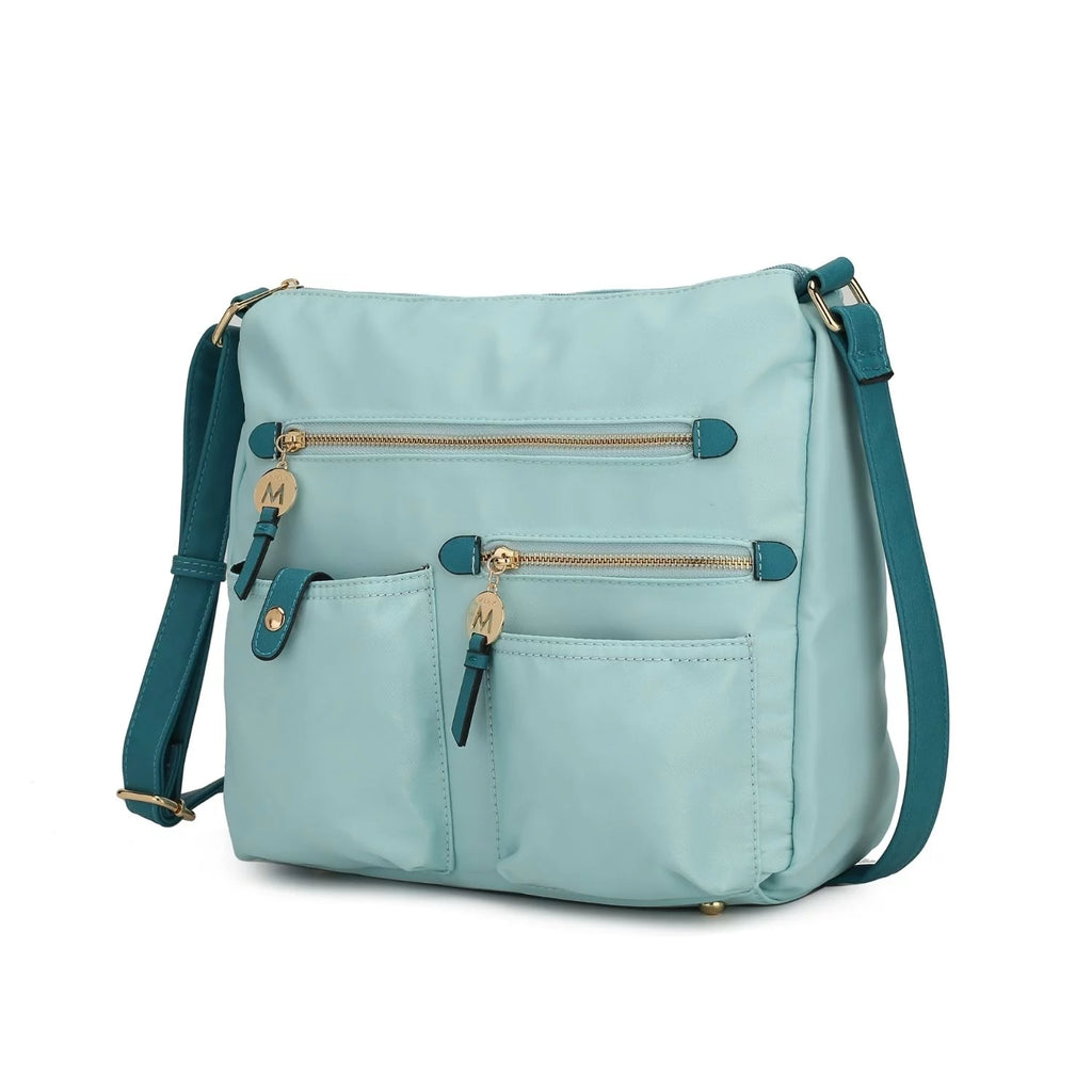 Color-Block Nylon Shoulder Bag Z942