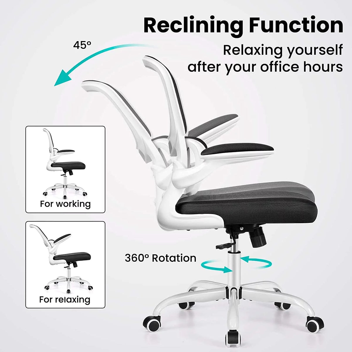 White Ergonomic Office Chair with Lumbar Support Q251127