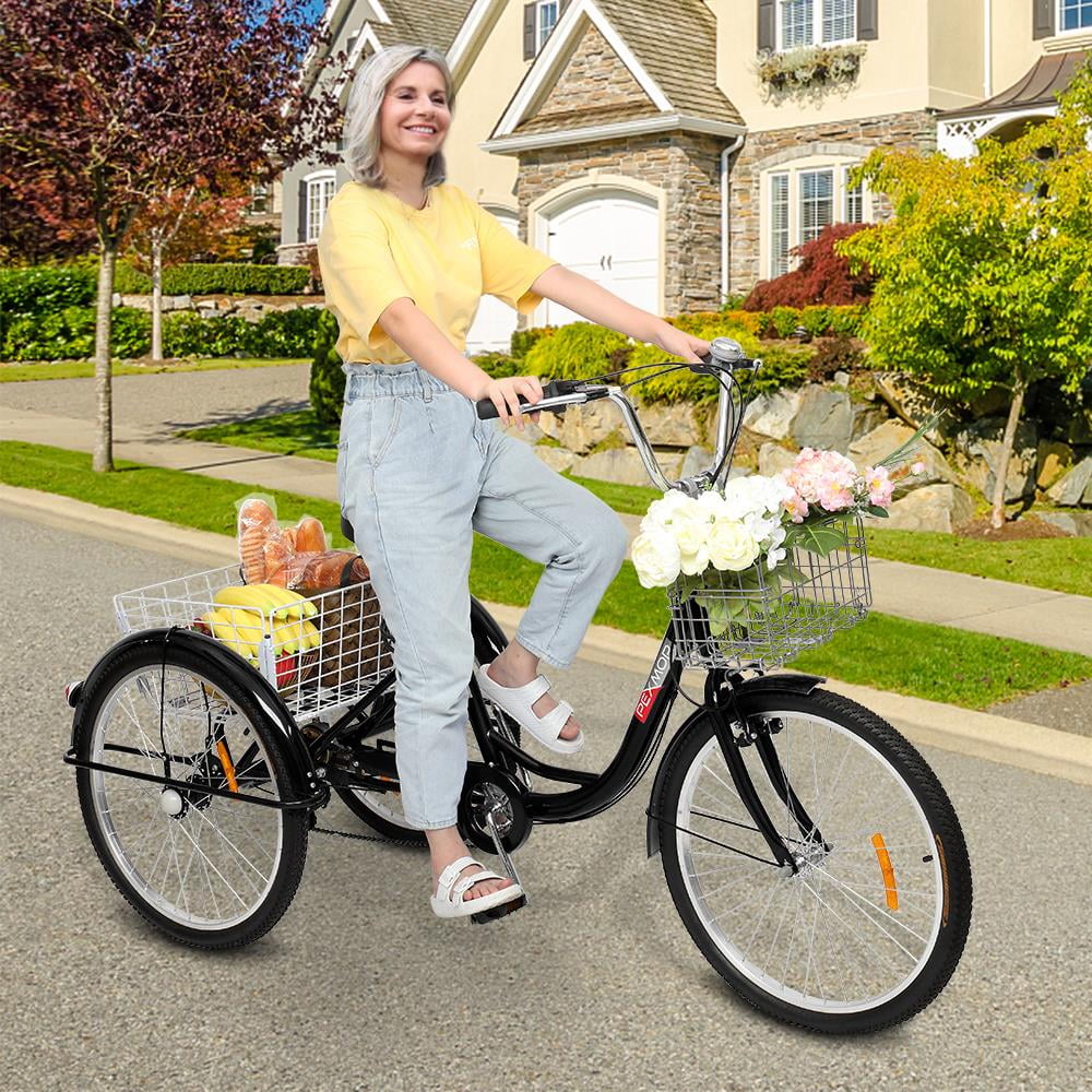 24 7 Speed Black Adult Tricycle L459