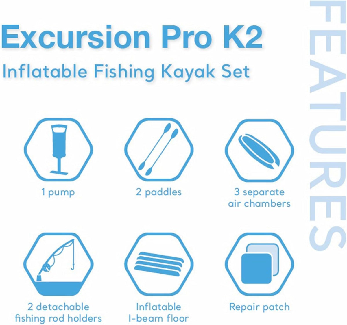 Inflatable Kayak Set with Paddles and Pump – 2-Person – 400lb Weight Capacity G358