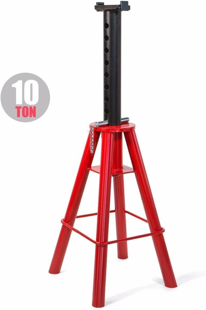 Set of 2 10-Ton High Jack Stand Pin Type Stand W703272