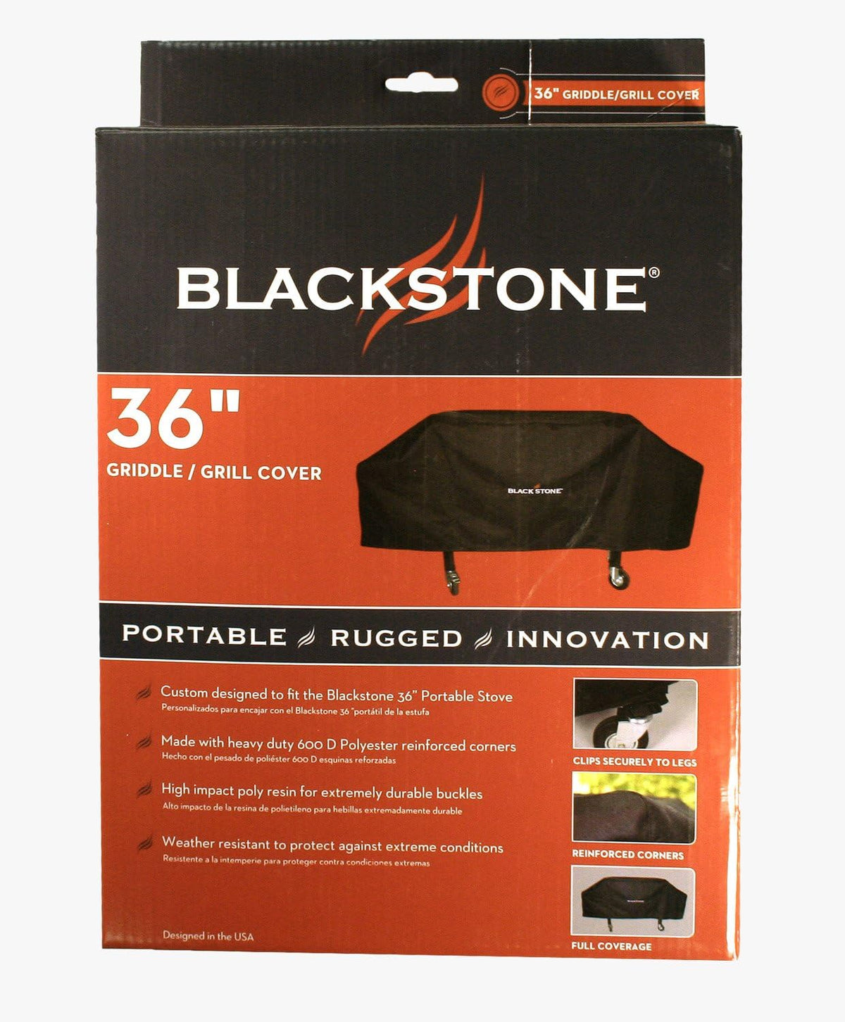 Blackstone 600D Polyester Heavy Duty Flat Top Gas Grill Cover, Black & 8 Pieces Flat Top Grill Accessories Cleaner Tool Set, Black Pack of 2 R5651