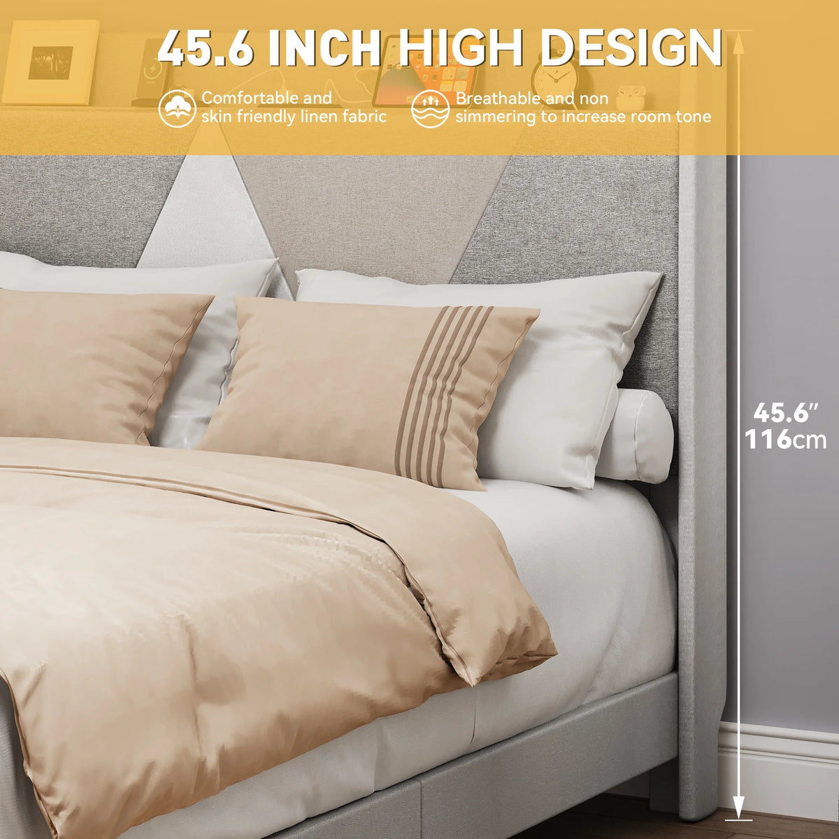 Queen Size Bed Frame with Type-C & USB Ports K344177