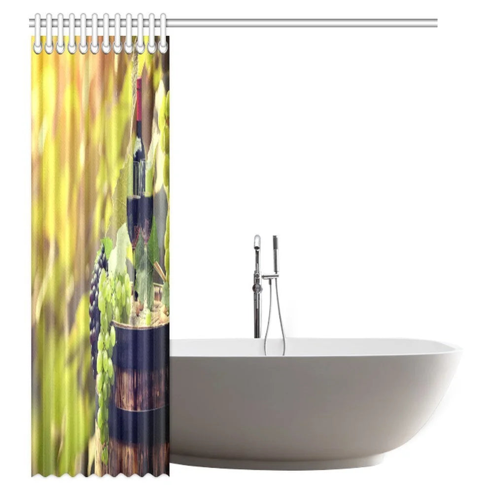 Fabric Bathroom Shower Curtain Set with Hooks, 60 X 72 Inches R9754