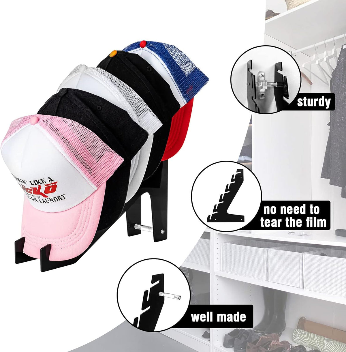 Black Acrylic Hat Racks Set of 2 P992