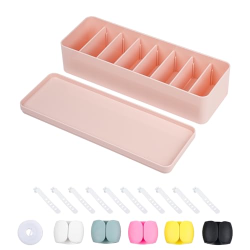 2 Pack Clear Plastic Cord Organizer Box with Lid X65022