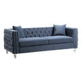 Dark Blue Button Tufted Velvet Sofa A17779