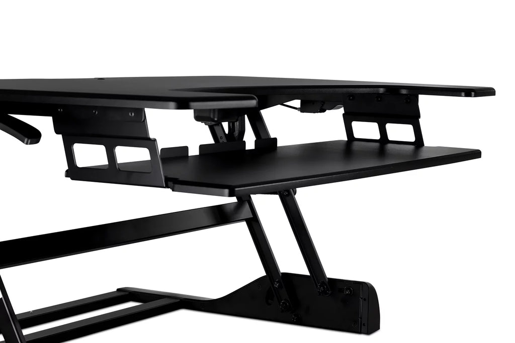 Extra Wide Height Adjustable Black Steel Standing Desk Converter V243