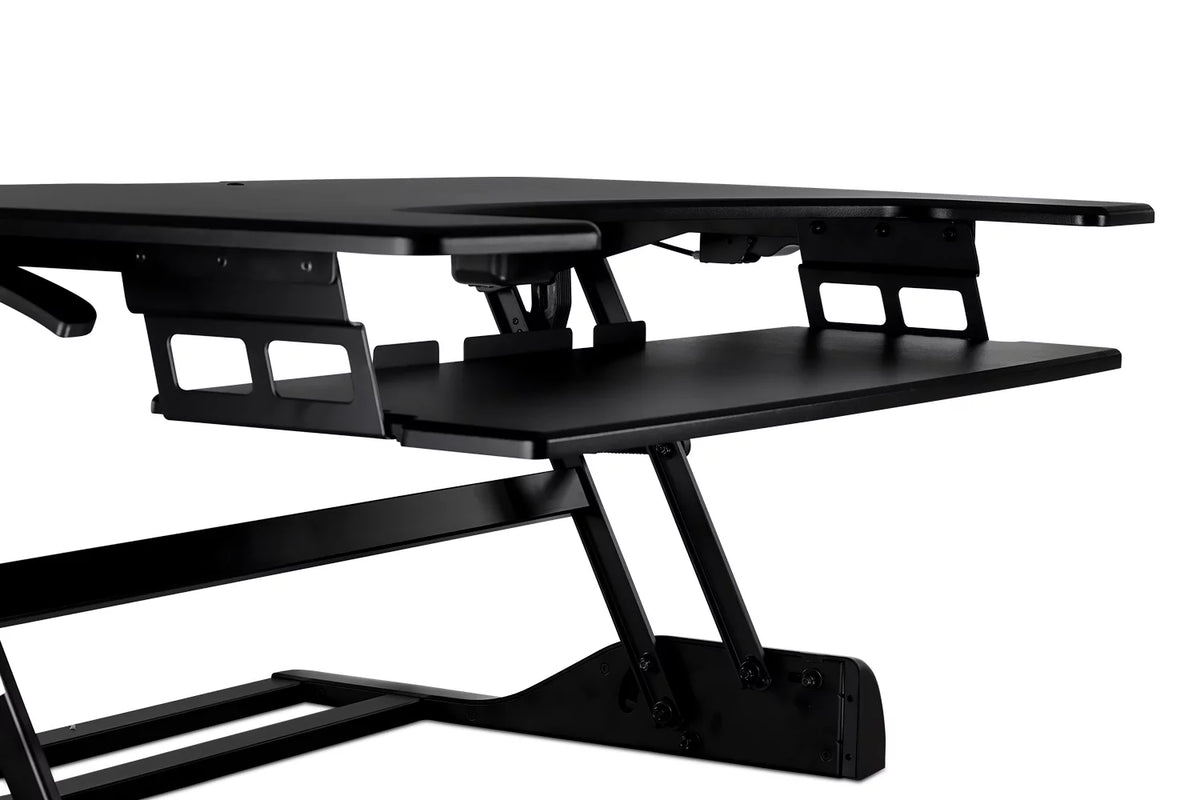 Extra Wide Height Adjustable Black Steel Standing Desk Converter V243