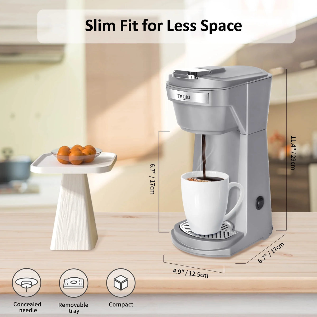 2 in 1 Single Serve Coffee Maker with Reusable Filters, Red O323