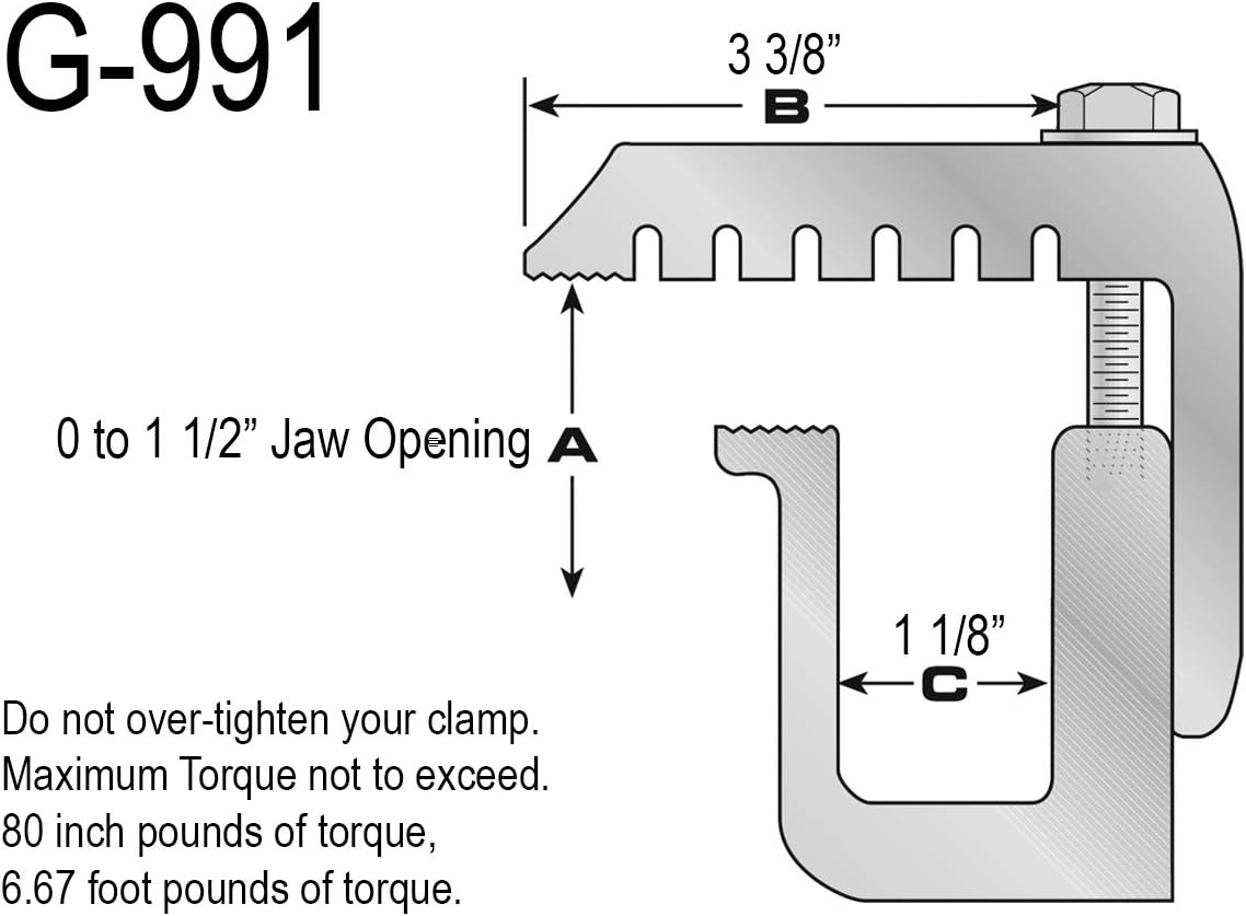 Clamp for Truck Cap, Camper Shell, Toppers Set of 6 Structural Aluminum L4306
