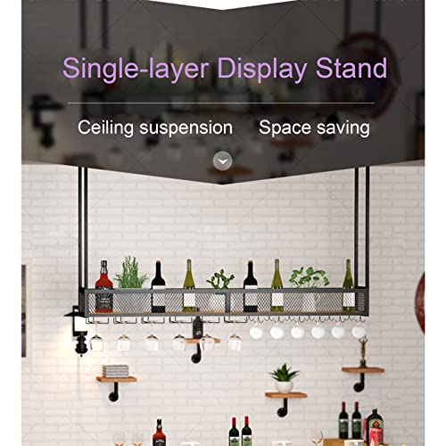 Hanging Wine Rack, 1-layer Wrought Iron Shelving F188143