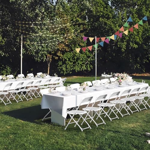 White 10 Pack Plastic Folding Chairs with Steel Frame Y11059