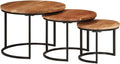 Solid Acacia Wood Nesting Side Tables Set of 3 M734